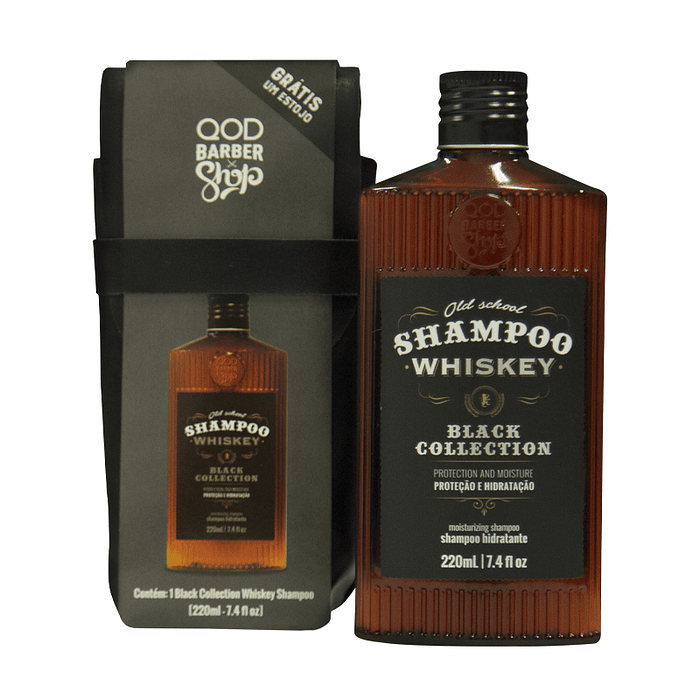 Kit Old School Whiskey Shampoo 220ml + Free Case - QOD Barber Shop 1
