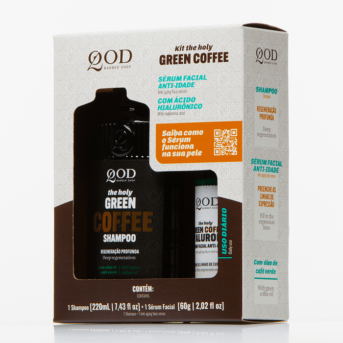 The Holy Green Coffee Kit Shampoo 220ml + Anti-Aging Facial Serum 60g 3