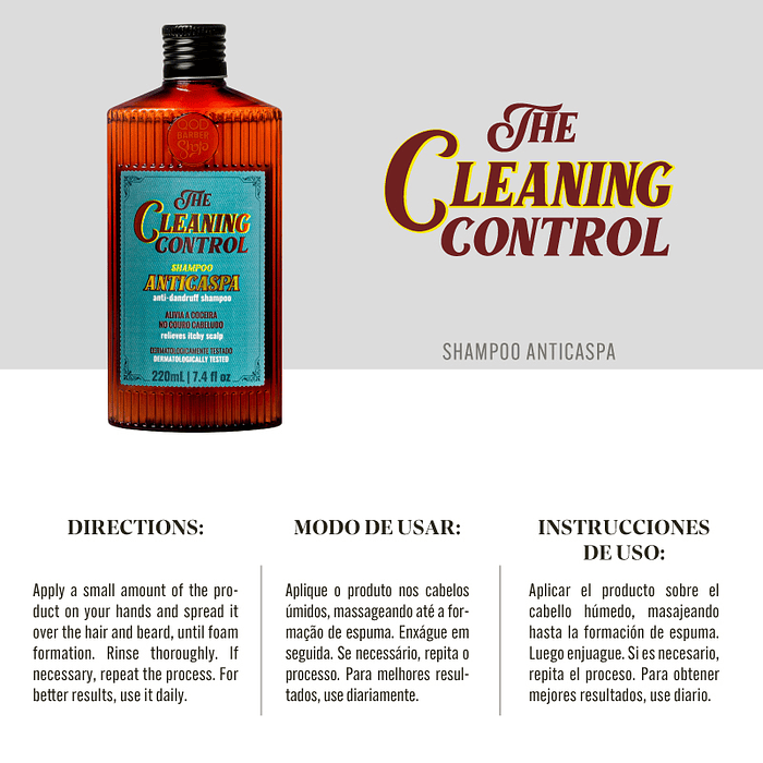 The Cleaning Control Shampoo Anti-Dandruff 220ml - QOD Barber Shop 3