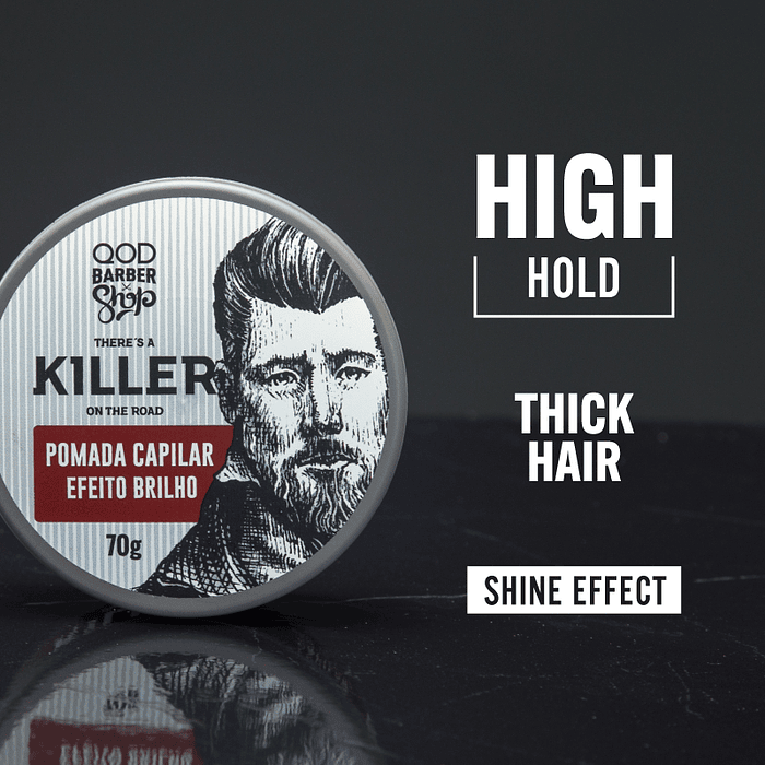 Killer Hair Pomade 70g - Strong Hold - Shine Effect - QOD Barber Shop 3