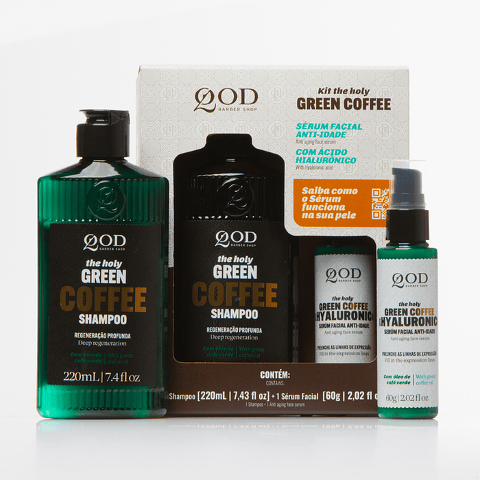 The Holy Green Coffee Kit Shampoo 220ml + Anti-Aging Facial Serum 60g 4