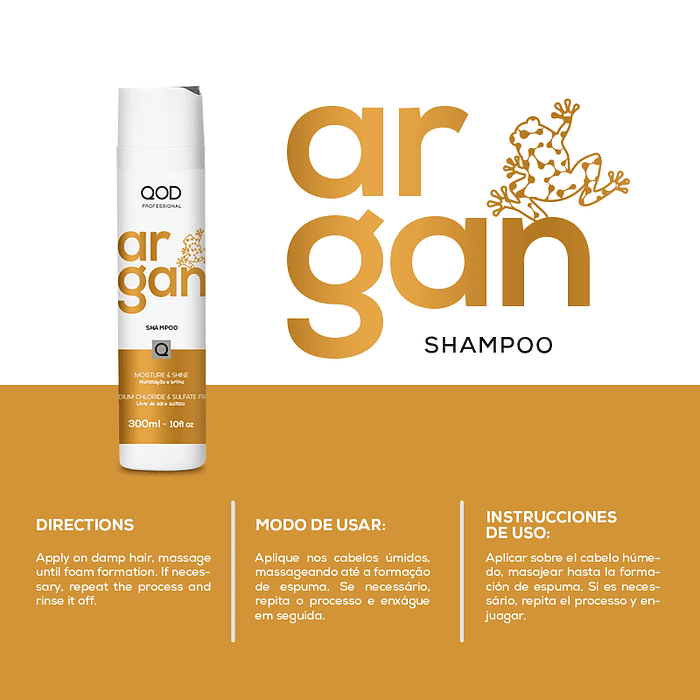 Argan Shampoo 300ml - Shine and Softness - QOD Pro 2