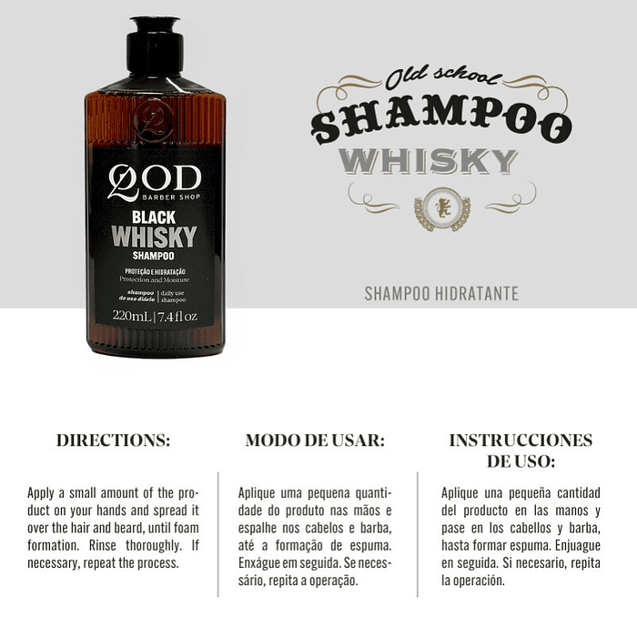 Old School Whisky Shampoo 220ml - QOD Barber Shop 2