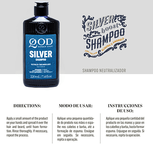 Silver Boost Shampoo 220ml - For Gray Hair - QOD Barber Shop