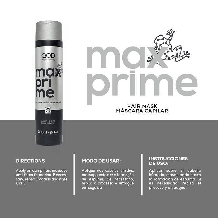 Kit Max Prime Shampoo + Mask 300ml - QOD Pro 6
