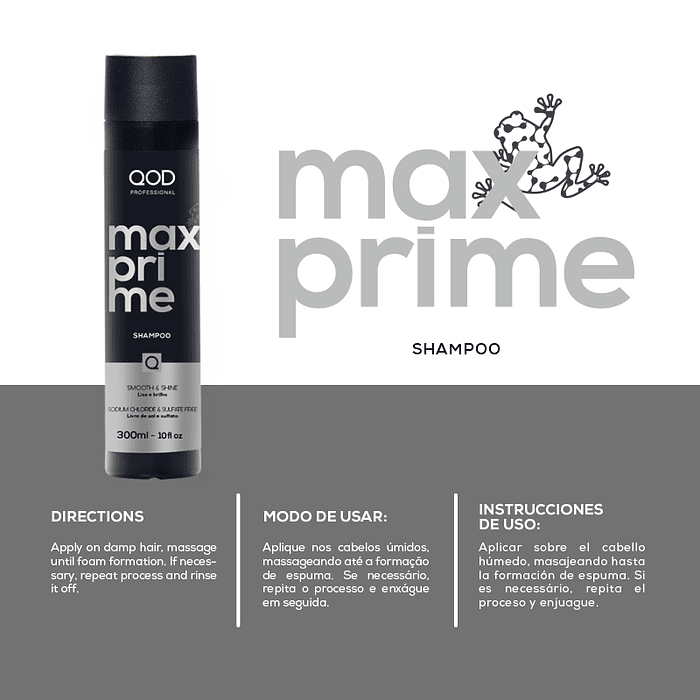 Kit Max Prime Shampoo + Mask 300ml - QOD Pro 7