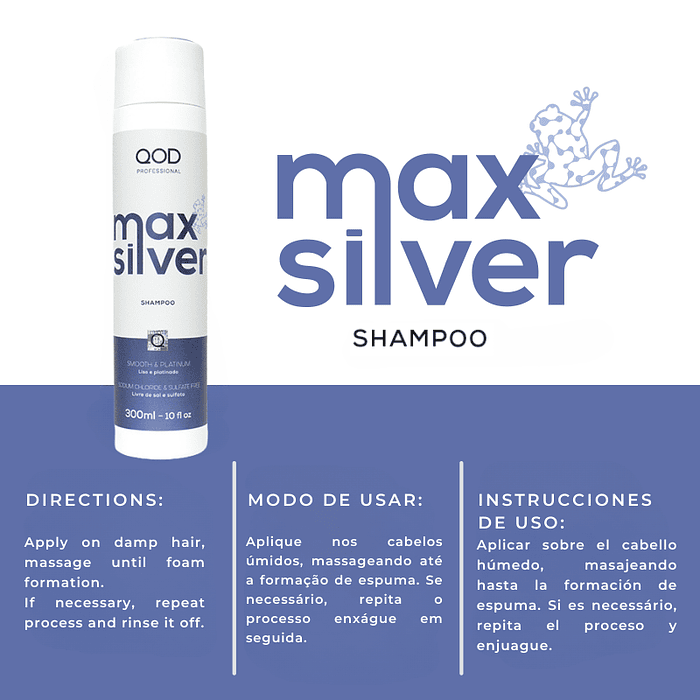 Combo Max Silver Shampoo + Conditioner 300ml - QOD PRO 5