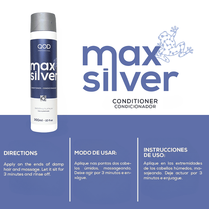 Combo Max Silver Shampoo + Conditioner 300ml - QOD PRO 8
