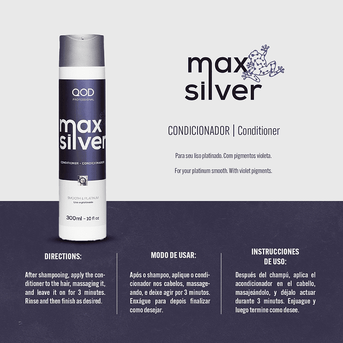 Kit Max Silver Shampoo + Conditioner 300ml - QOD Pro 6