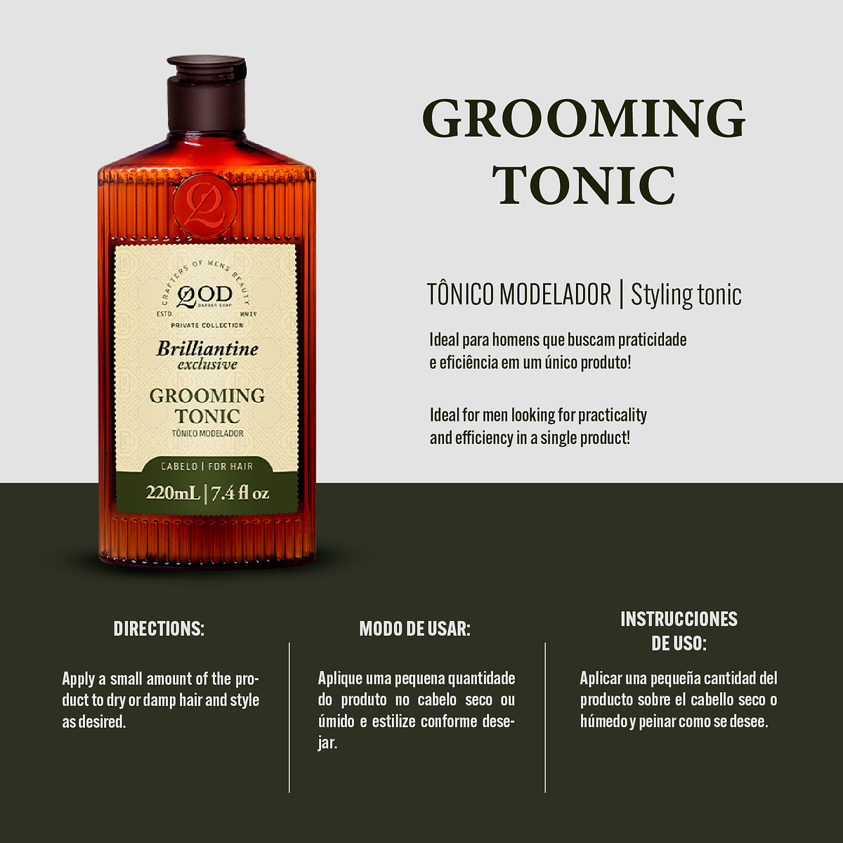Brilliantine Grooming Hair Tonic QOD Barber Shop