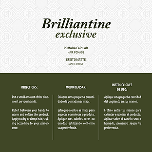 Brilliantine Hair Pomade - Matte Effect - 130g - QOD Barber Shop