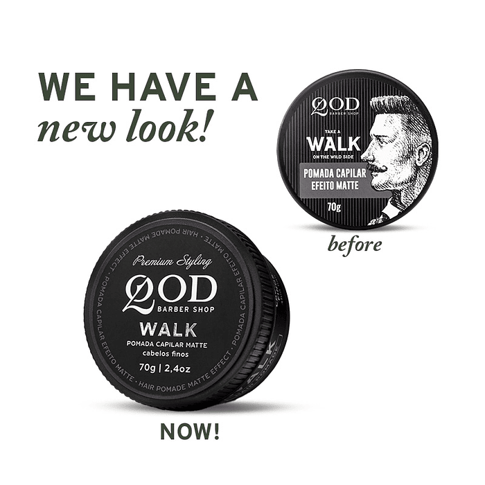 Walk Hair Pomade 70g - Medium Hold- Matte Effect - QOD Barber Shop 6