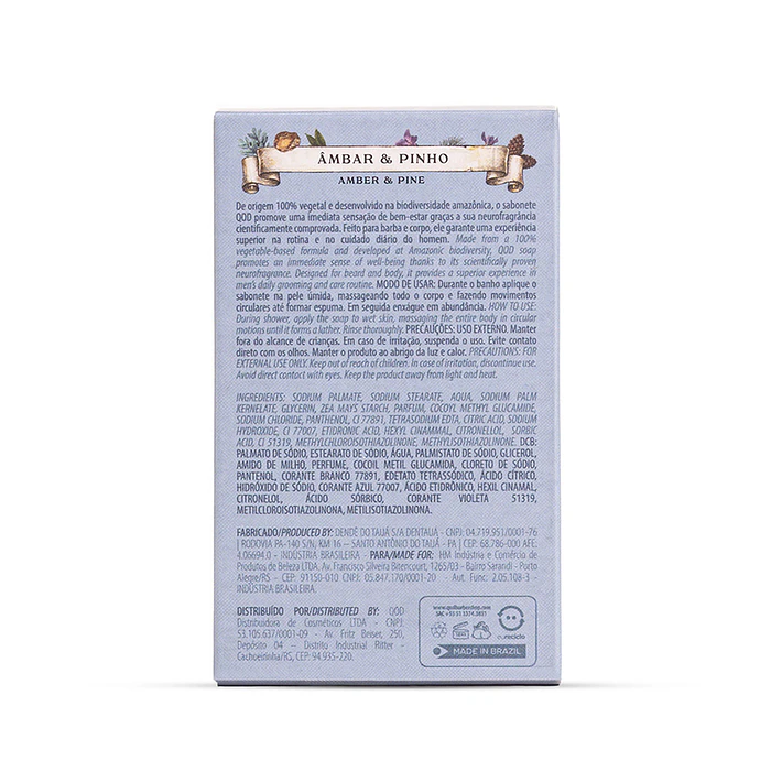QOD Barber Shop - Beard & Body Soap with Neuro-fragrance 04 Amber & Pine - 100g 3