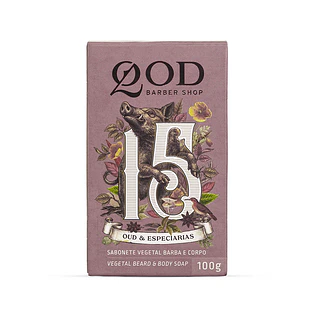 QOD Barber Shop - Beard and Body Soap with Neurofragrance 15 Oud & Spices - 100g