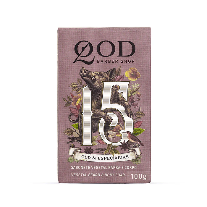 QOD Barber Shop - Beard and Body Soap with Neurofragrance 15 Oud & Spices - 100g 2