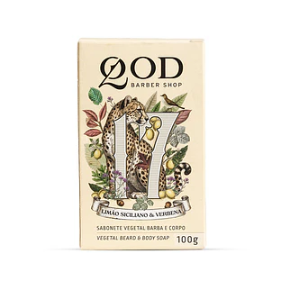 QOD Barber Shop - Beard & Body Soap with Neuro-fragrance 17 Sicilian Lemon & Verbena - 100g