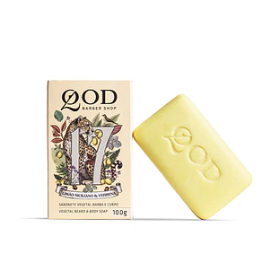 QOD Barber Shop - Beard & Body Soap with Neuro-fragrance 17 Sicilian Lemon & Verbena - 100g