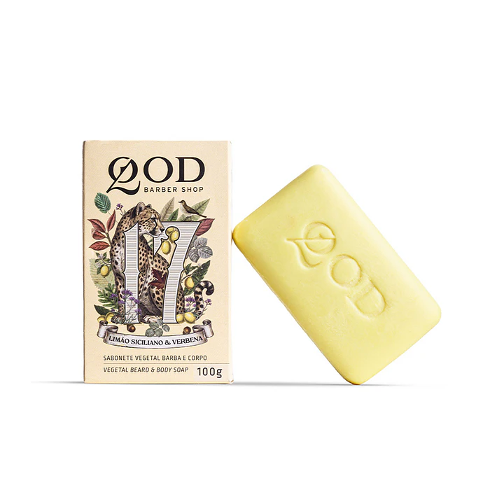 QOD Barber Shop - Beard & Body Soap with Neuro-fragrance 17 Sicilian Lemon & Verbena - 100g 1