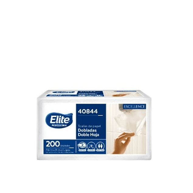 papel toalla elite interfoliada 200un - CAJA 18 pqts