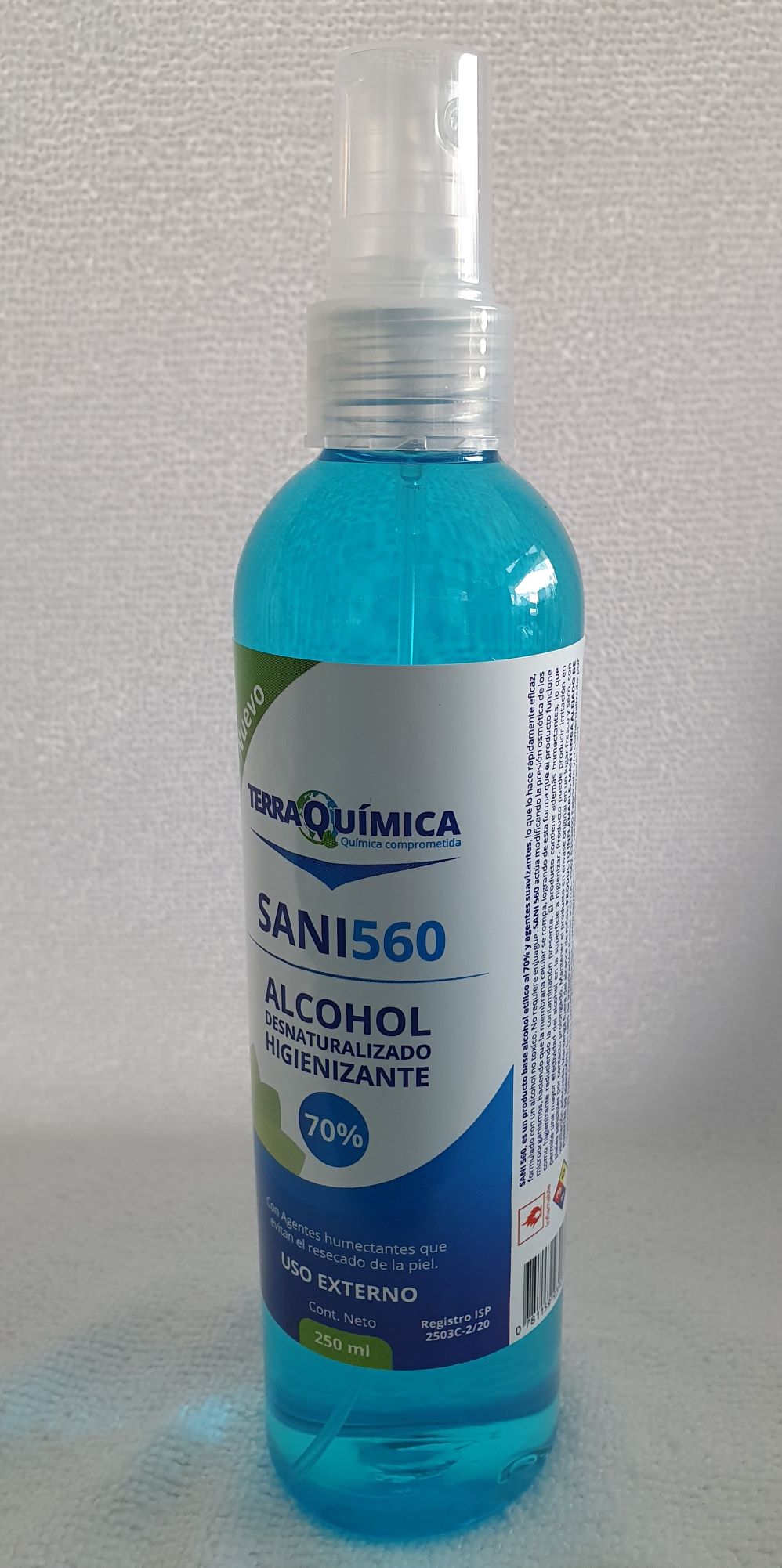 alcohol igienizante 250ml spray terraquimica