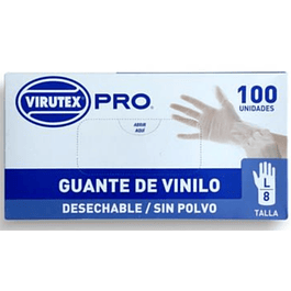 guante vinilo virutex s/polvo talla L - caja 100un