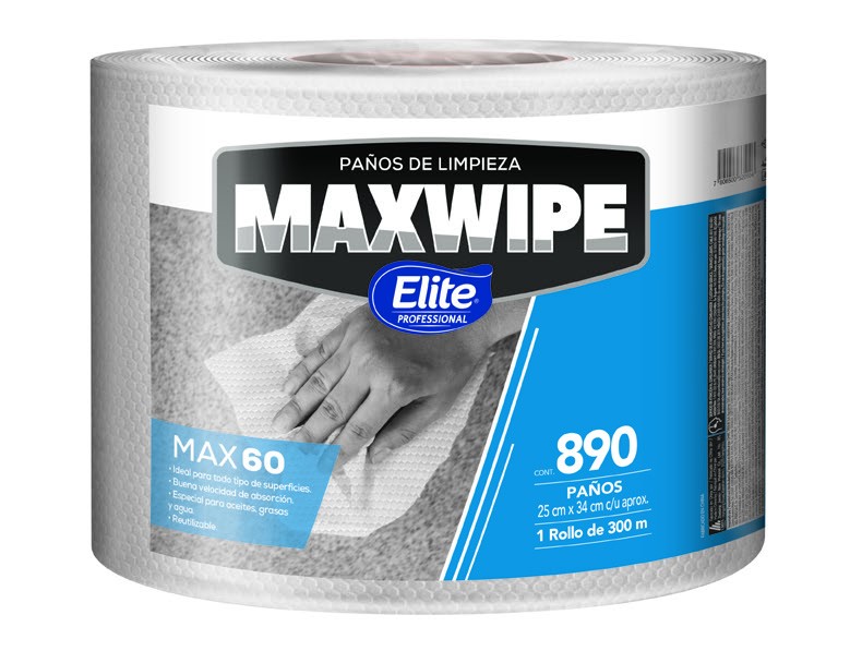 Paños Industriales Maxwipe 80 Elite Professional Color Amarillo (Cód. 40971). 6 Rollos de 80 paños.