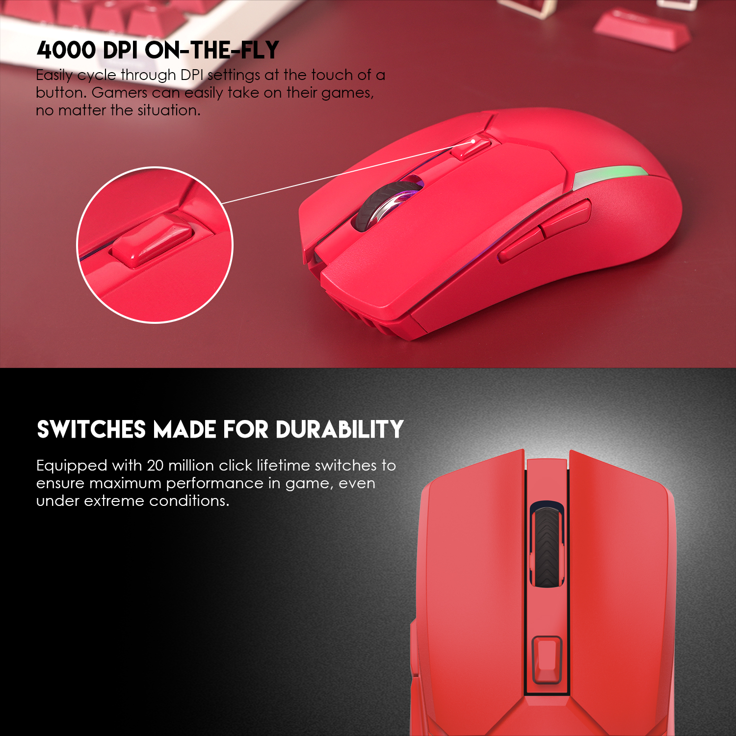 WGC2 VENOM II Vibe Edition Red Mouse Inalámbrico 4.000 DPI 10