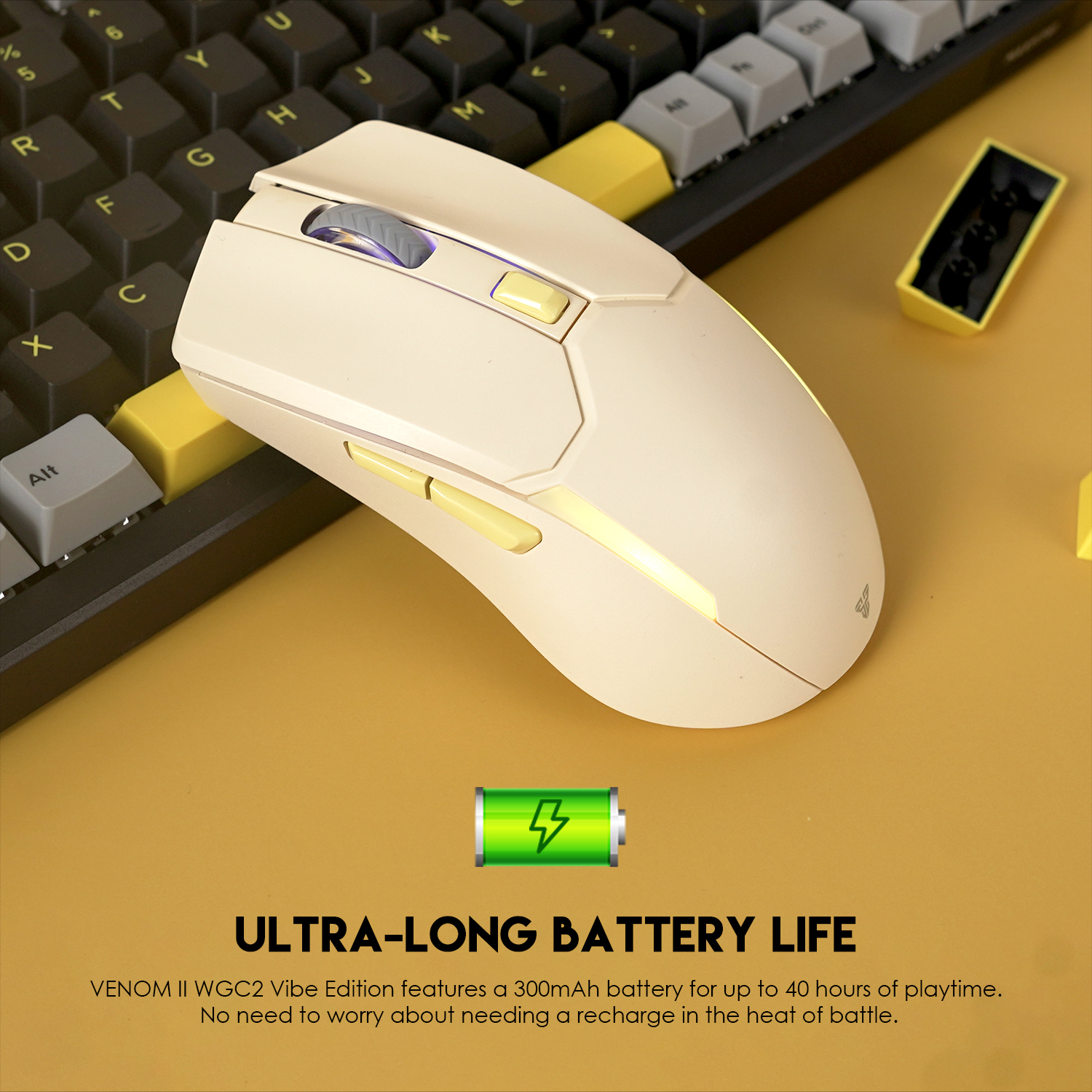 WGC2 VENOM II Vibe Edition Beige Mouse Inalámbrico 4.000 DPI 12