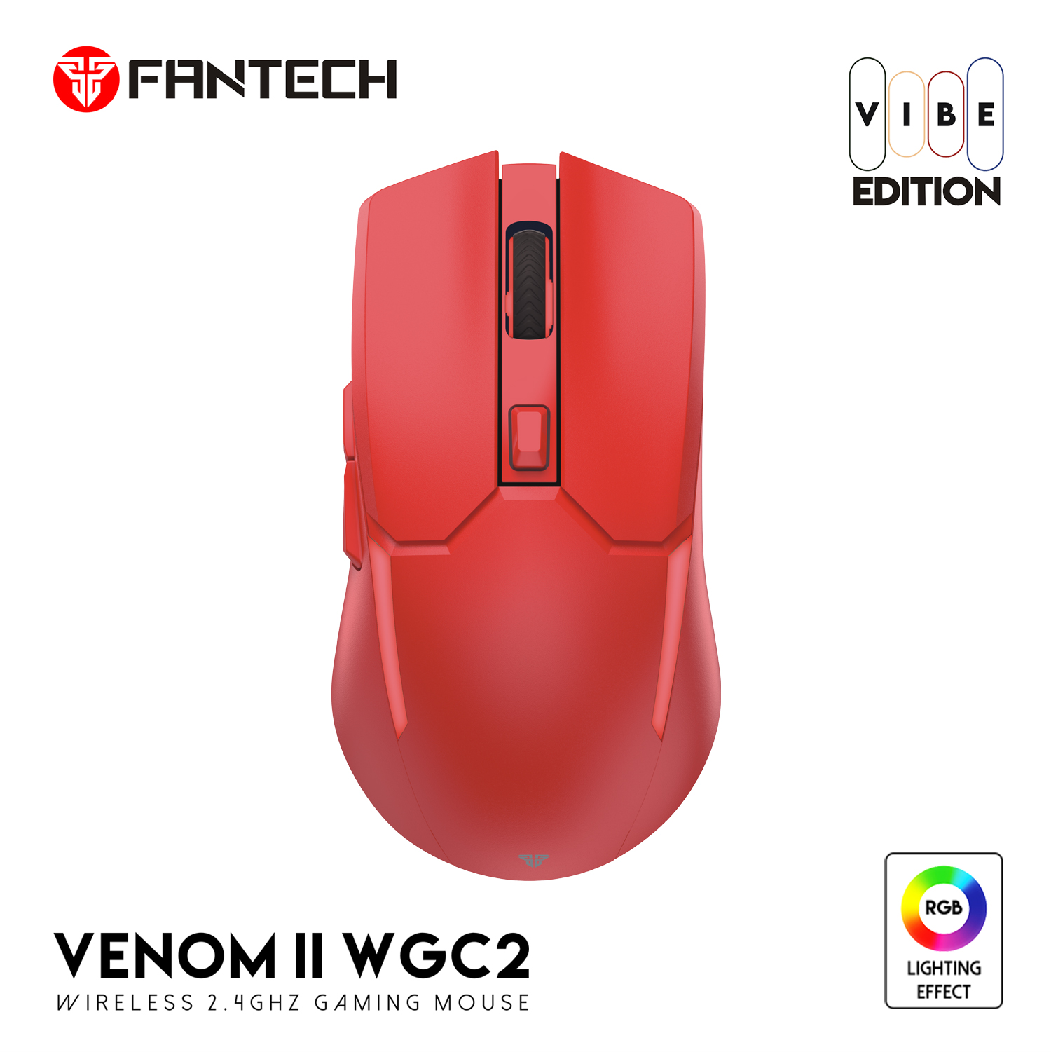 WGC2 VENOM II Vibe Edition Red Mouse Inalámbrico 4.000 DPI 16