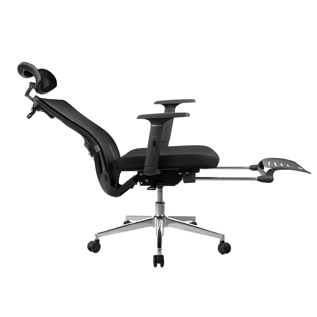 OCA259s Black Silla ergonómica Oficina de Malla con Reposapiés 3