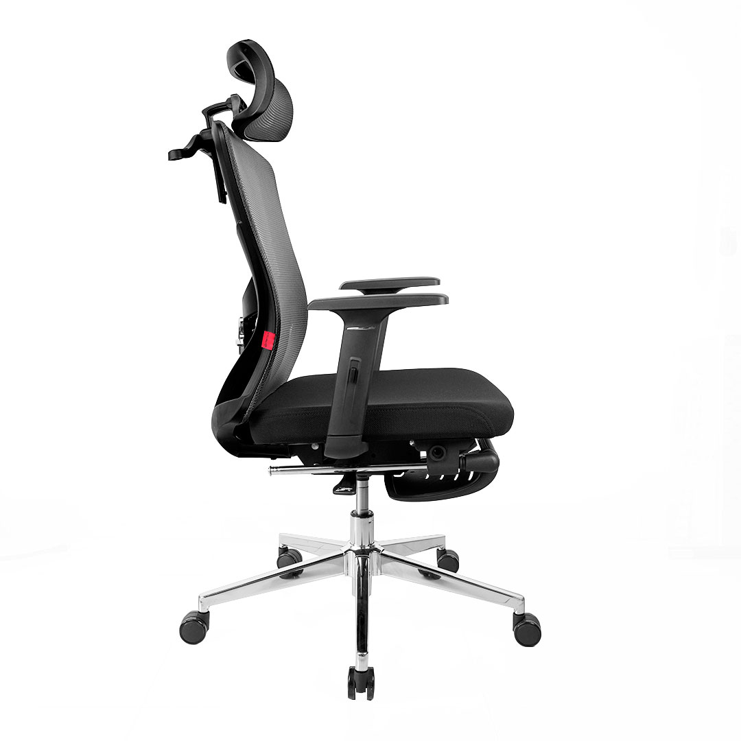 OCA259s Black Silla ergonómica Oficina de Malla con Reposapiés 6