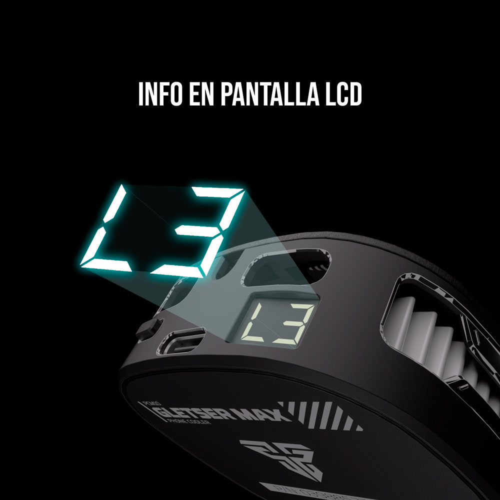 PCM10 GLETSER MAX Black Ventilador inalámbrico de Smartphone Andoid iOS 14