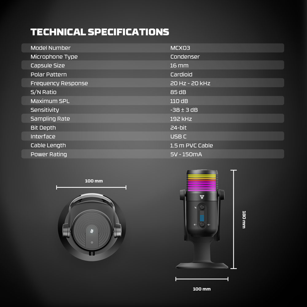 MCX03 LEVIOSA MAX Black Micrófono Cardioide Condensador 9