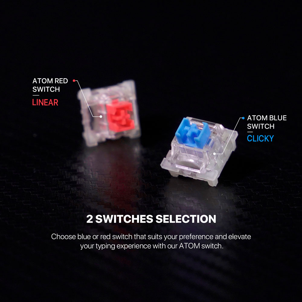 MK874V2 ATOM63 Sky Blue Teclado Mecánico 60% Hot-Swappable Layout USA 6
