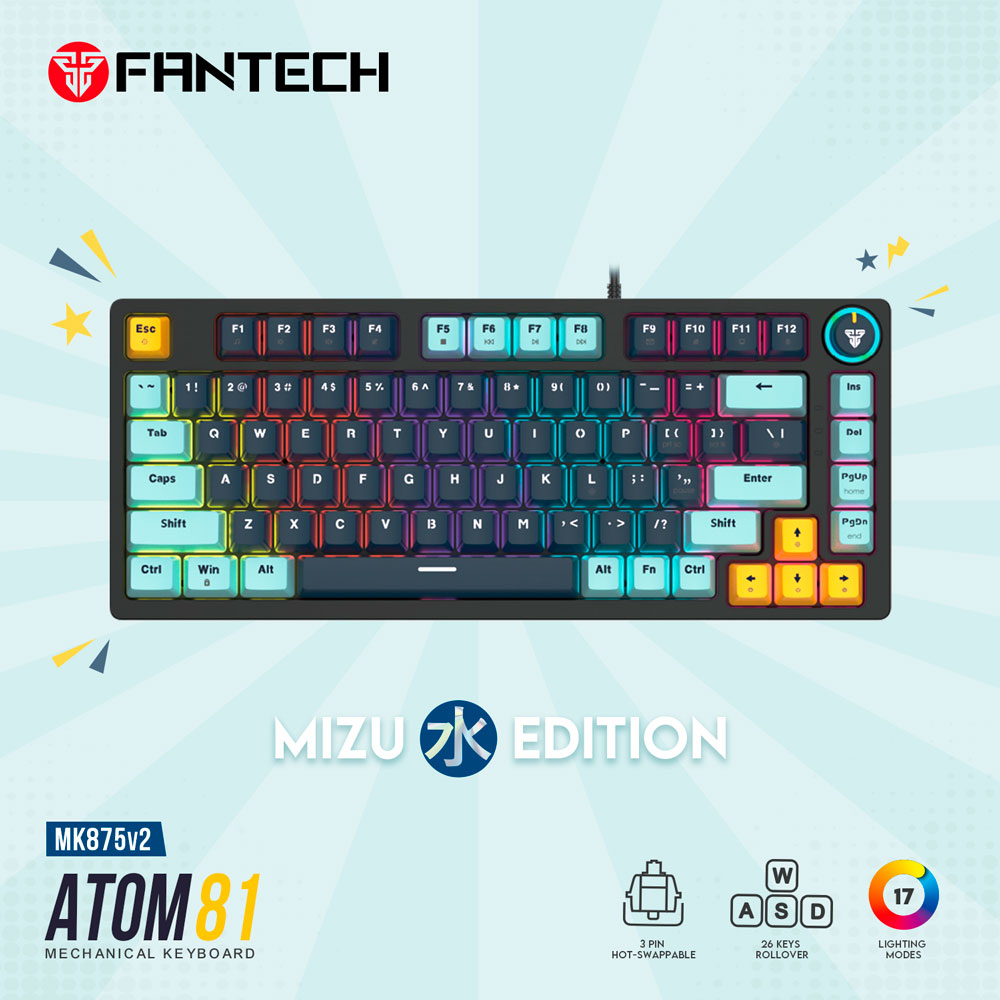 MK875V2 ATOM81 Navy Teclado Mecánico 75% Hot-Swappable Layout USA 11