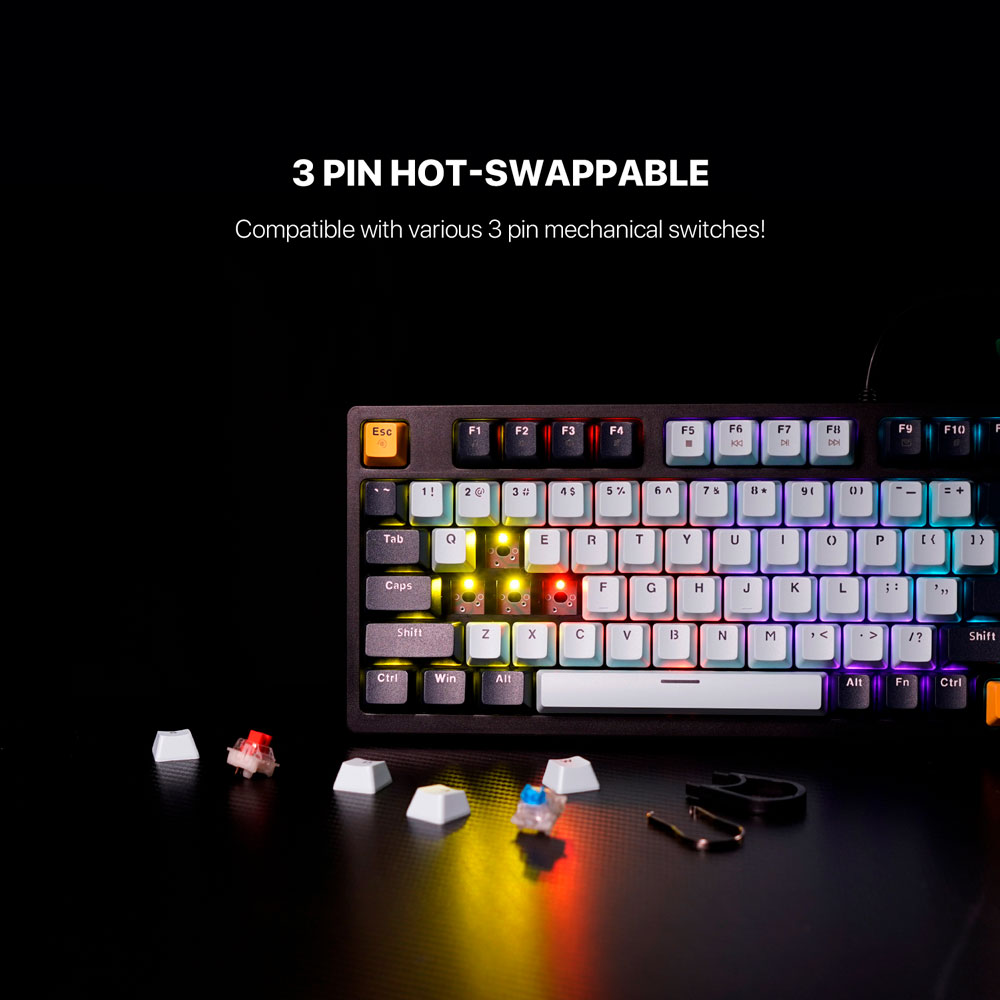 MK890V2 ATOM96 Sky Blue Teclado Mecánico 90% Hot-Swappable Layout USA 9