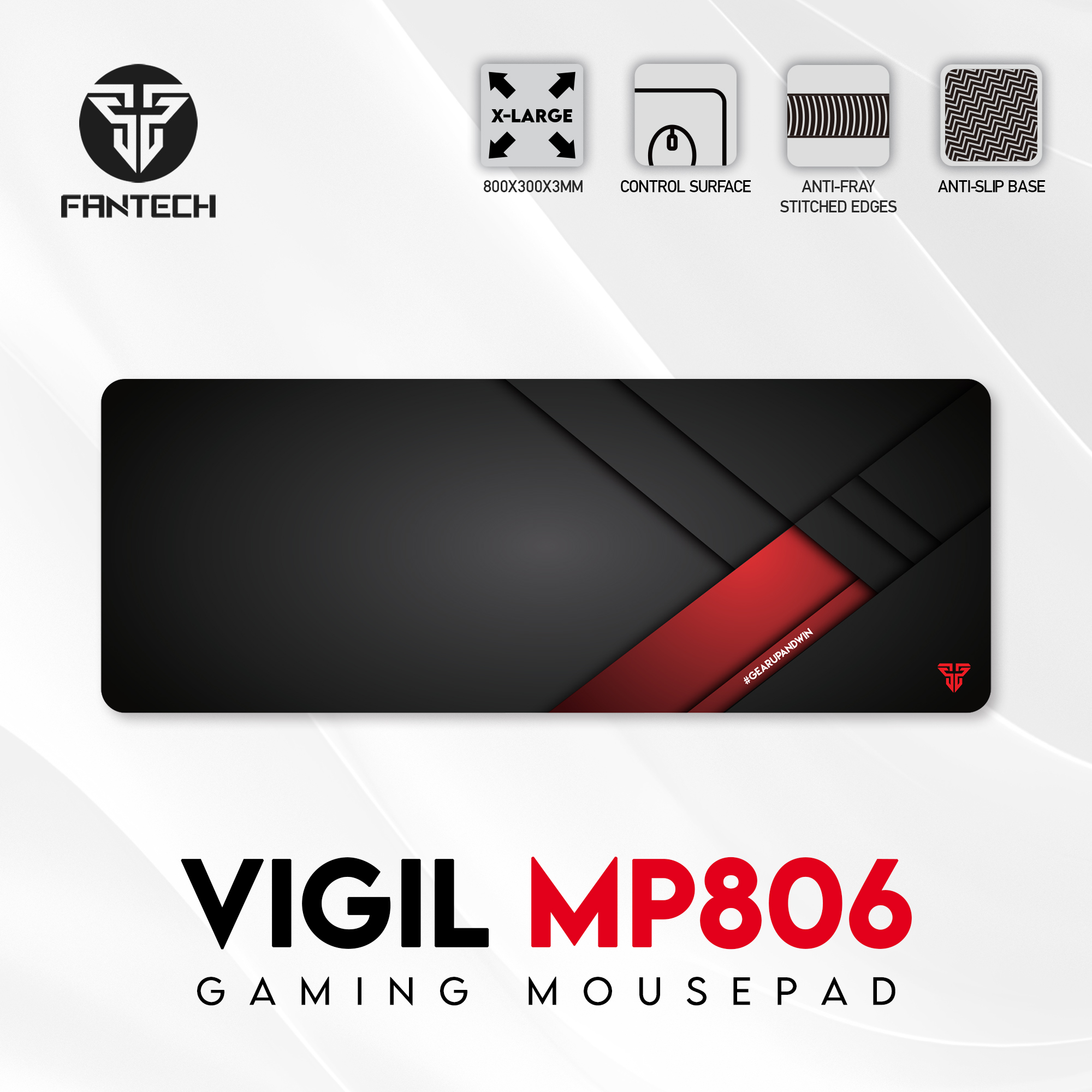 MP806 VIGIL Black Mousepad Talla XL Control Edition 8
