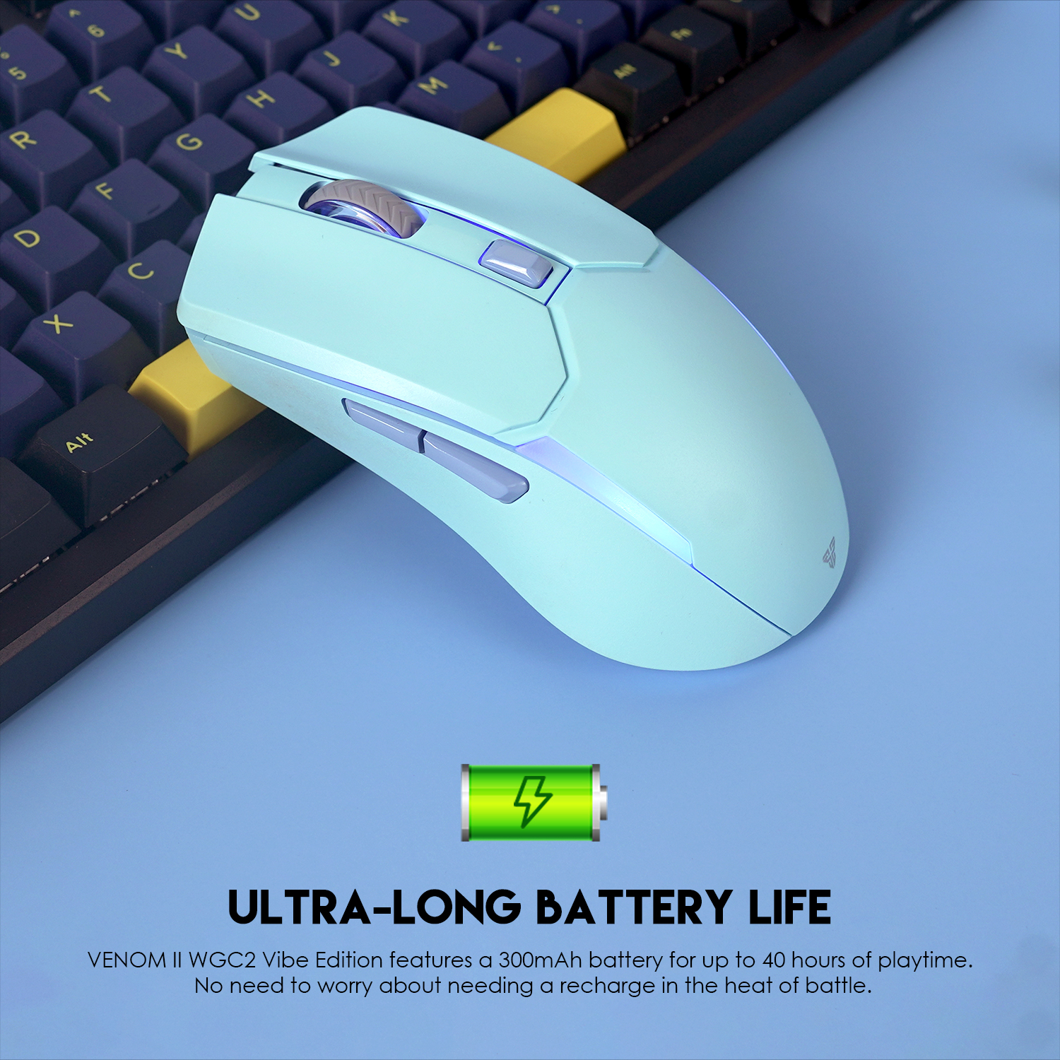 WGC2 VENOM II Vibe Edition Blue Mouse Inalámbrico 4.000 DPI 13