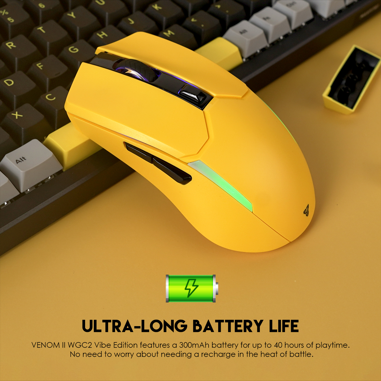 WGC2 VENOM II Vibe Edition Yellow Mouse Inalámbrico 4.000 DPI 13
