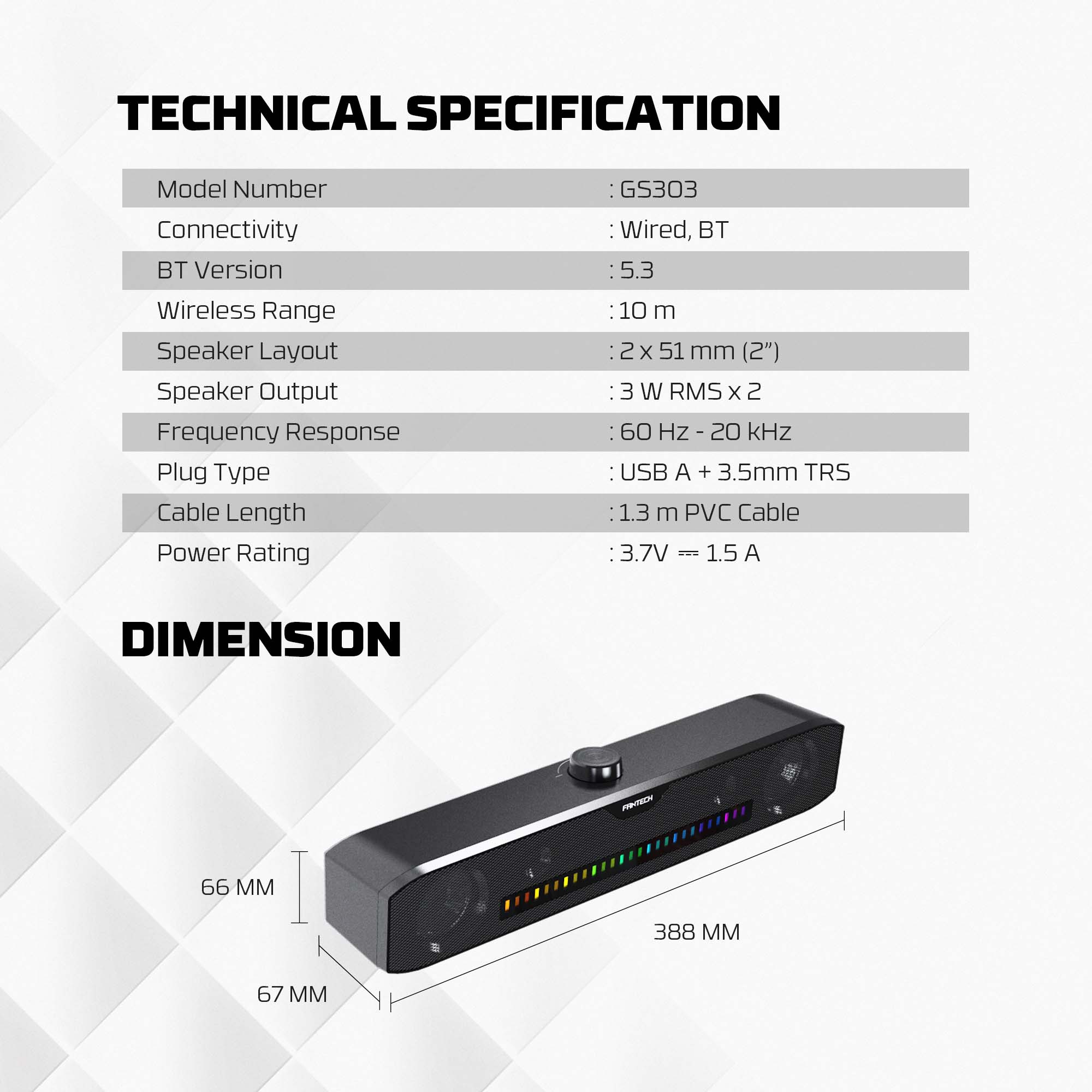 GS303 GROOVE BAR Black SoundBar Inalámbrica 18