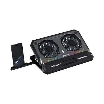 NC21 Black Base de Notebook con Ventilación RGB y soporte de teléfono