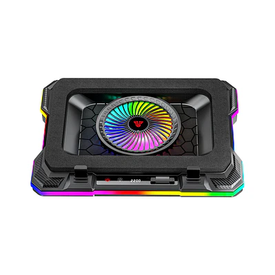 NC22 Black Base de Notebook con Ventilación RGB y Soporte de Teléfono