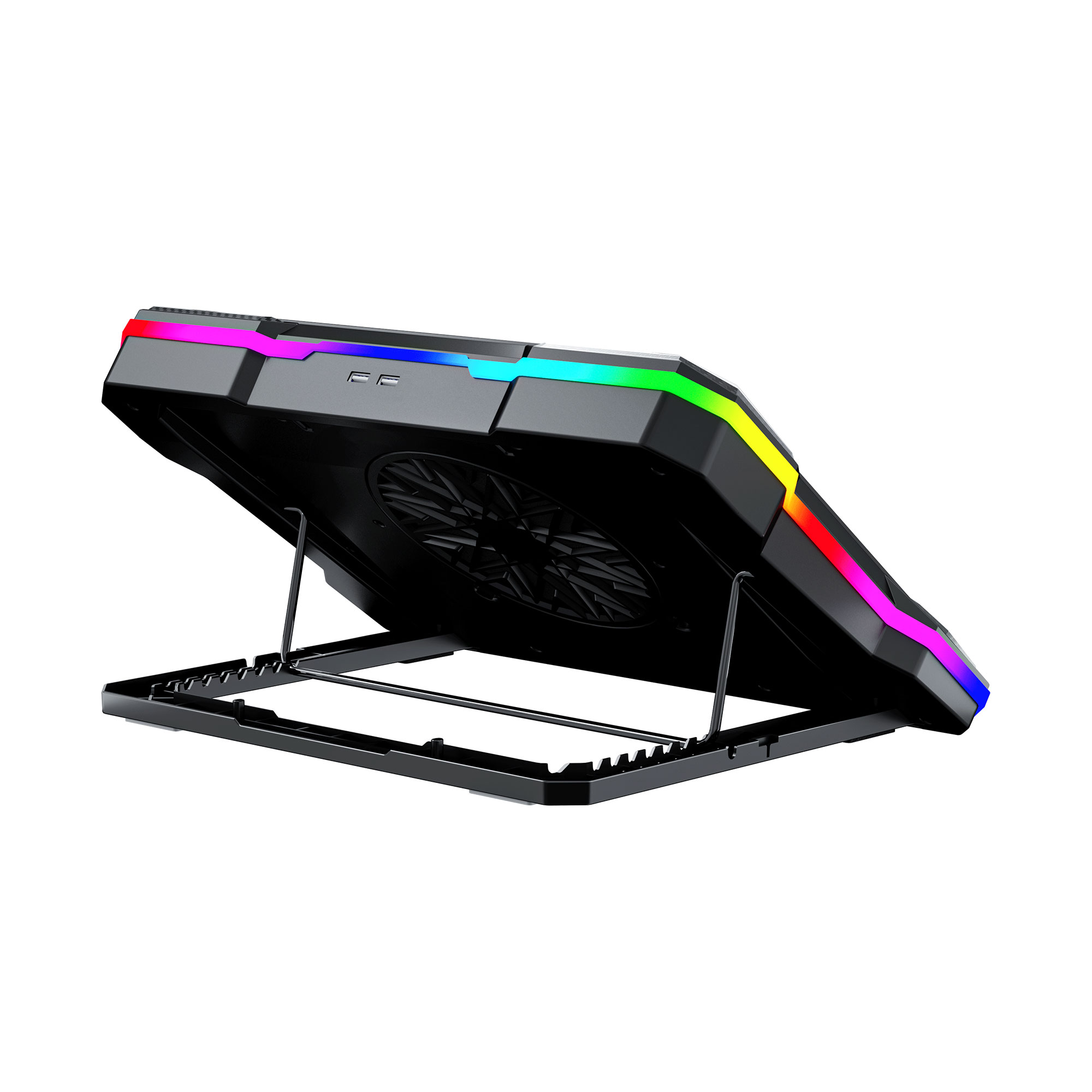 NC22 Black Base de Notebook con Ventilación RGB y Soporte de Teléfono 5