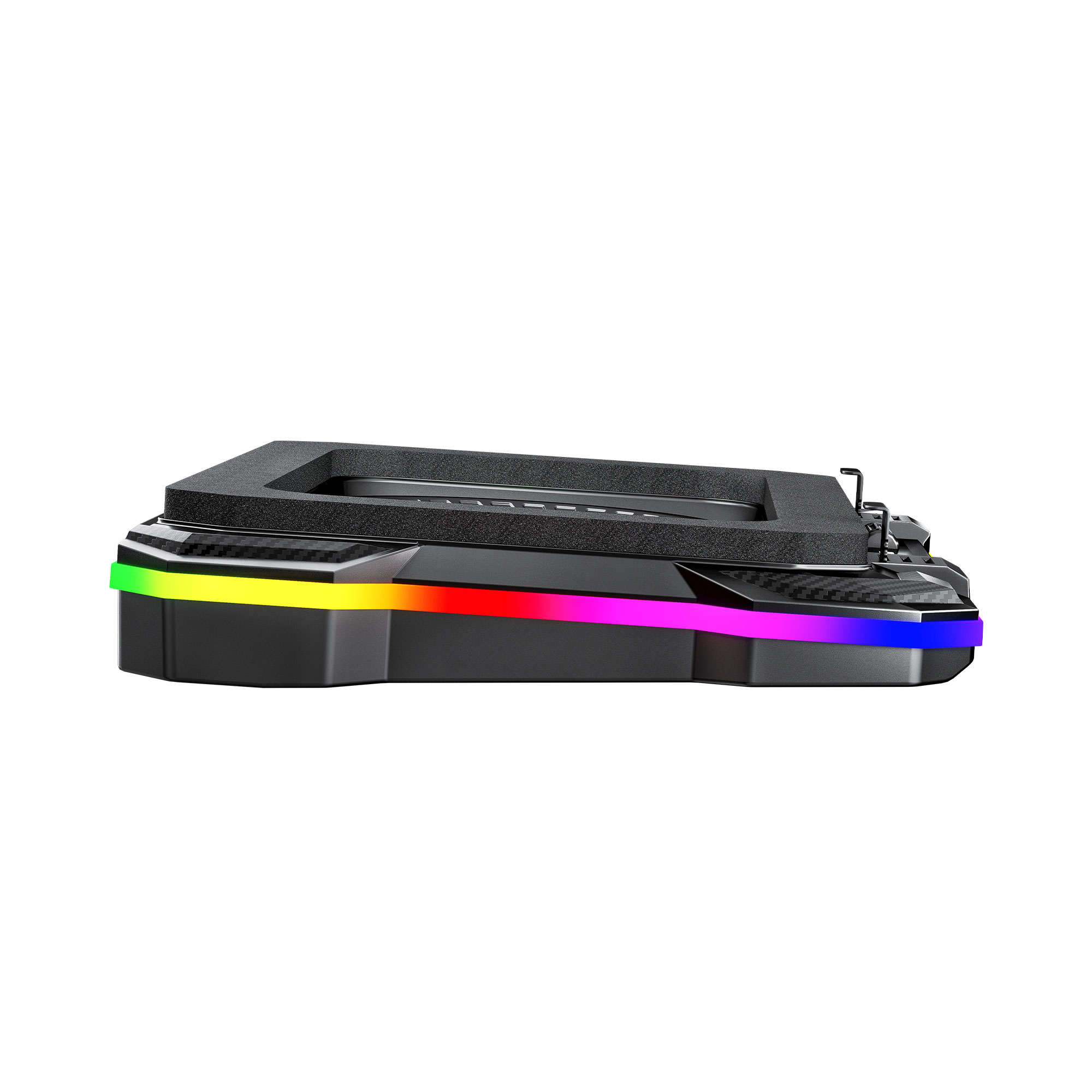 NC22 Black Base de Notebook con Ventilación RGB y Soporte de Teléfono 6