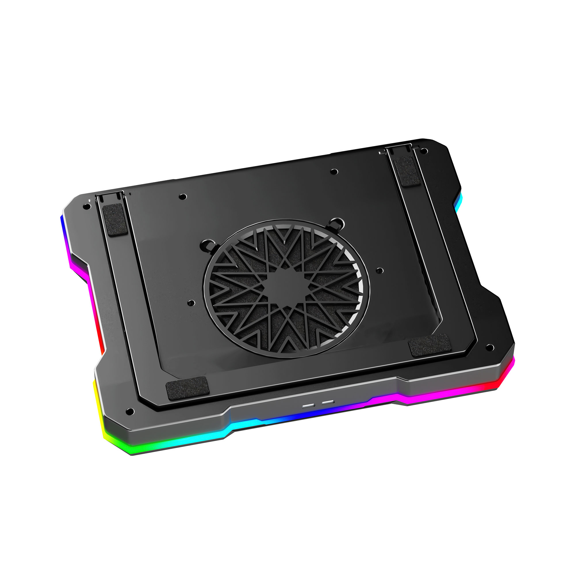 NC22 Black Base de Notebook con Ventilación RGB y Soporte de Teléfono 7