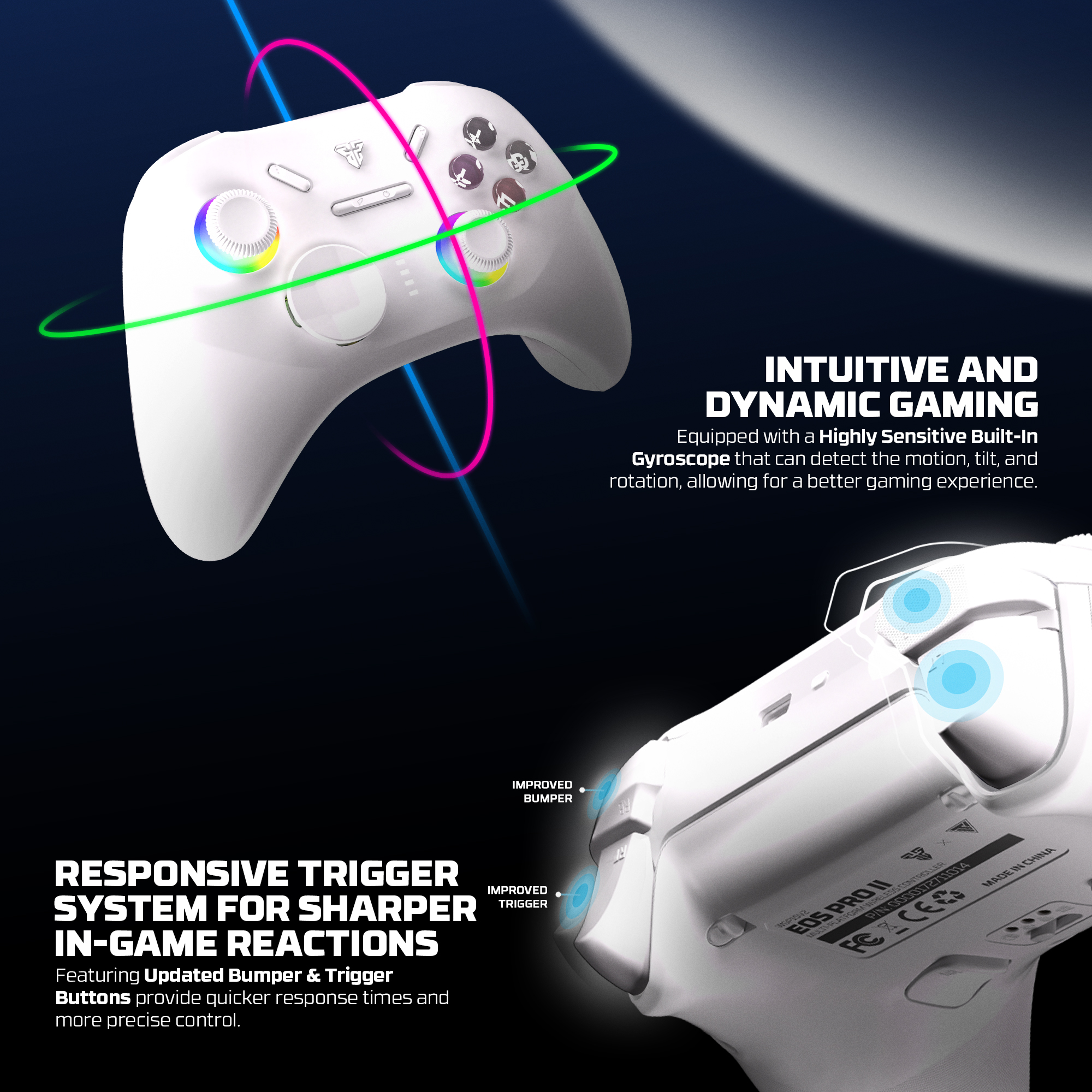 WGP15V2 EOS PRO II White Control Inalámbrico Multiplataforma Android iOS MacOS Switch 23