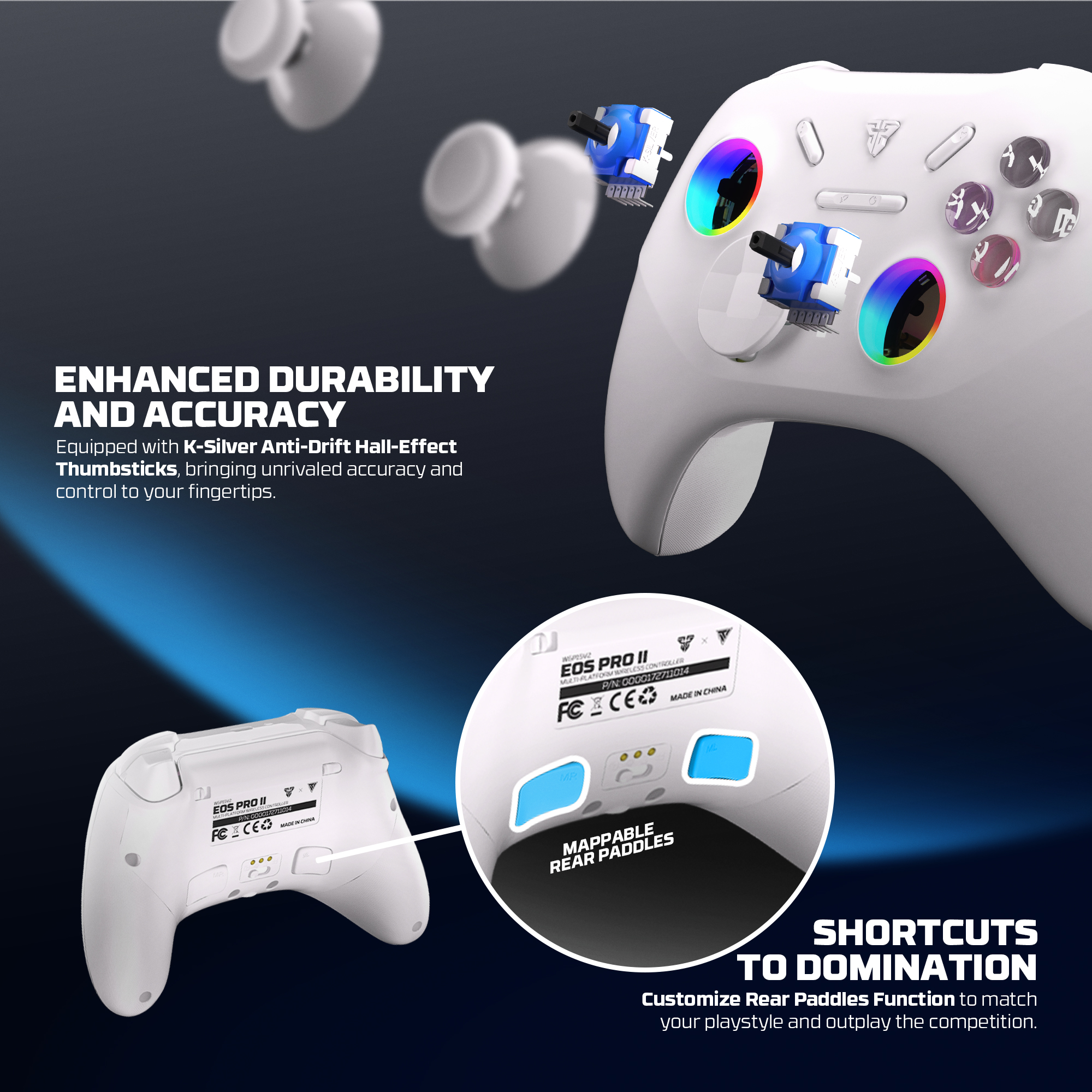 WGP15V2 EOS PRO II White Control Inalámbrico Multiplataforma Android iOS MacOS Switch 24