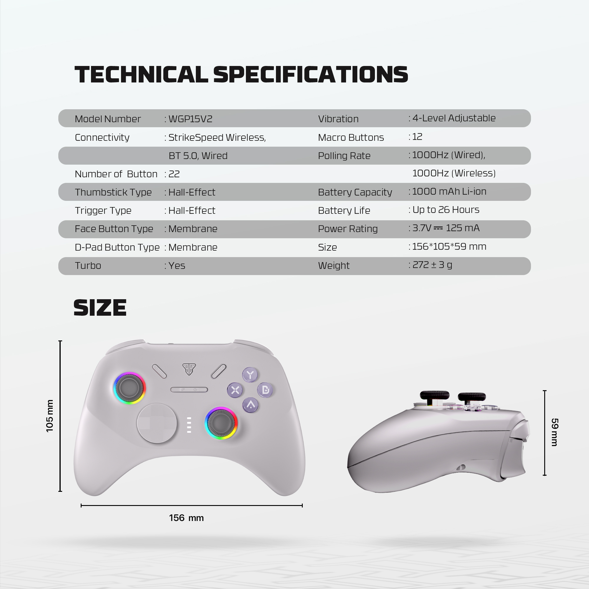 WGP15V2 EOS PRO II Grey Control Inalámbrico Multiplataforma Android iOS MacOS Switch 27