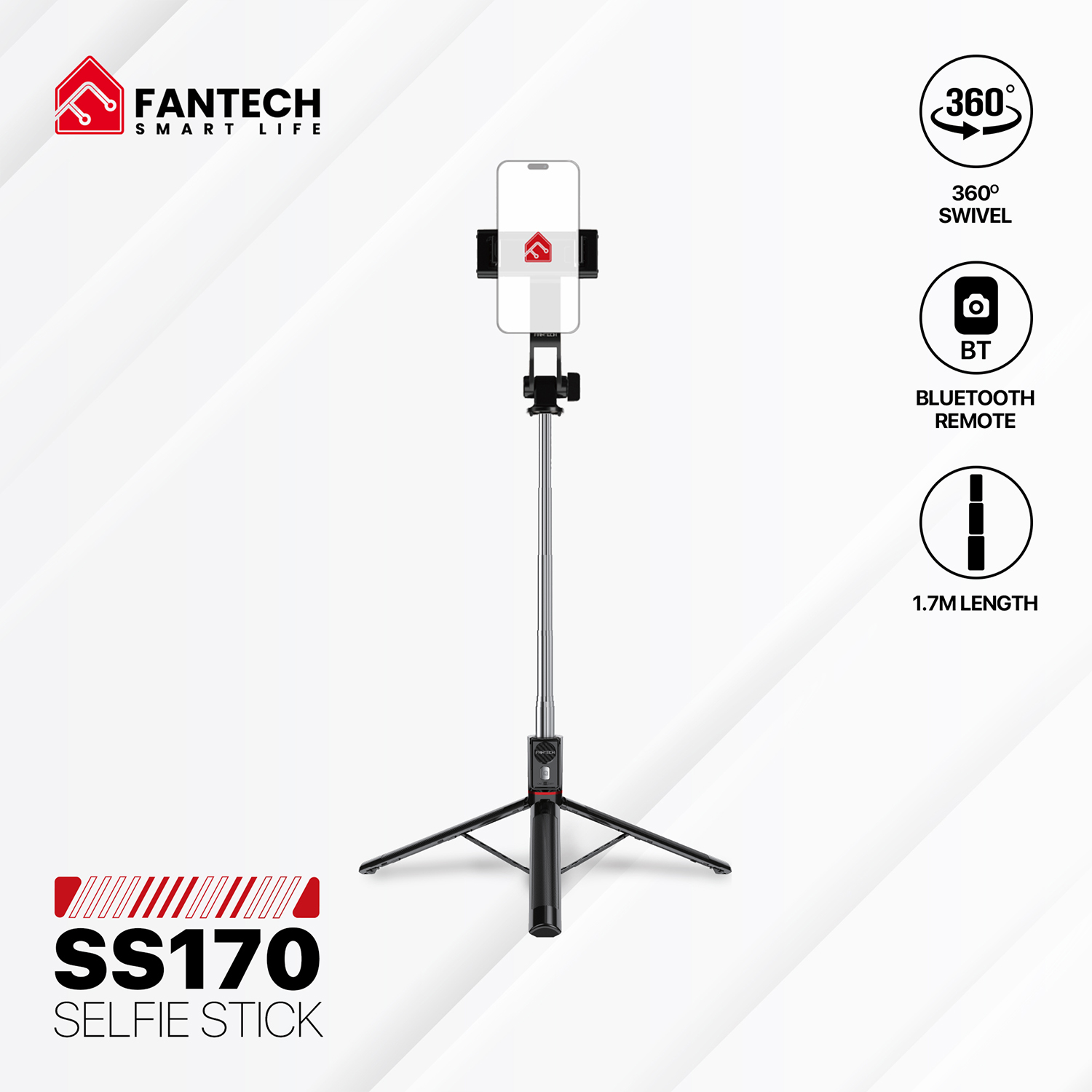 SS170 Silver/Black SelfieStick 16