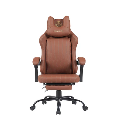 GC193 BROWN Silla Gamer Ergonómica de Ecocuero con Reposapiés